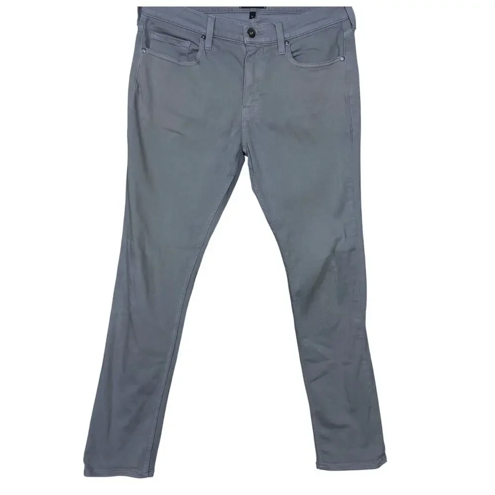 Paige Denim Men's 33x32 Lennox Slim Straight Gray Stretch Casual Jeans Pants
